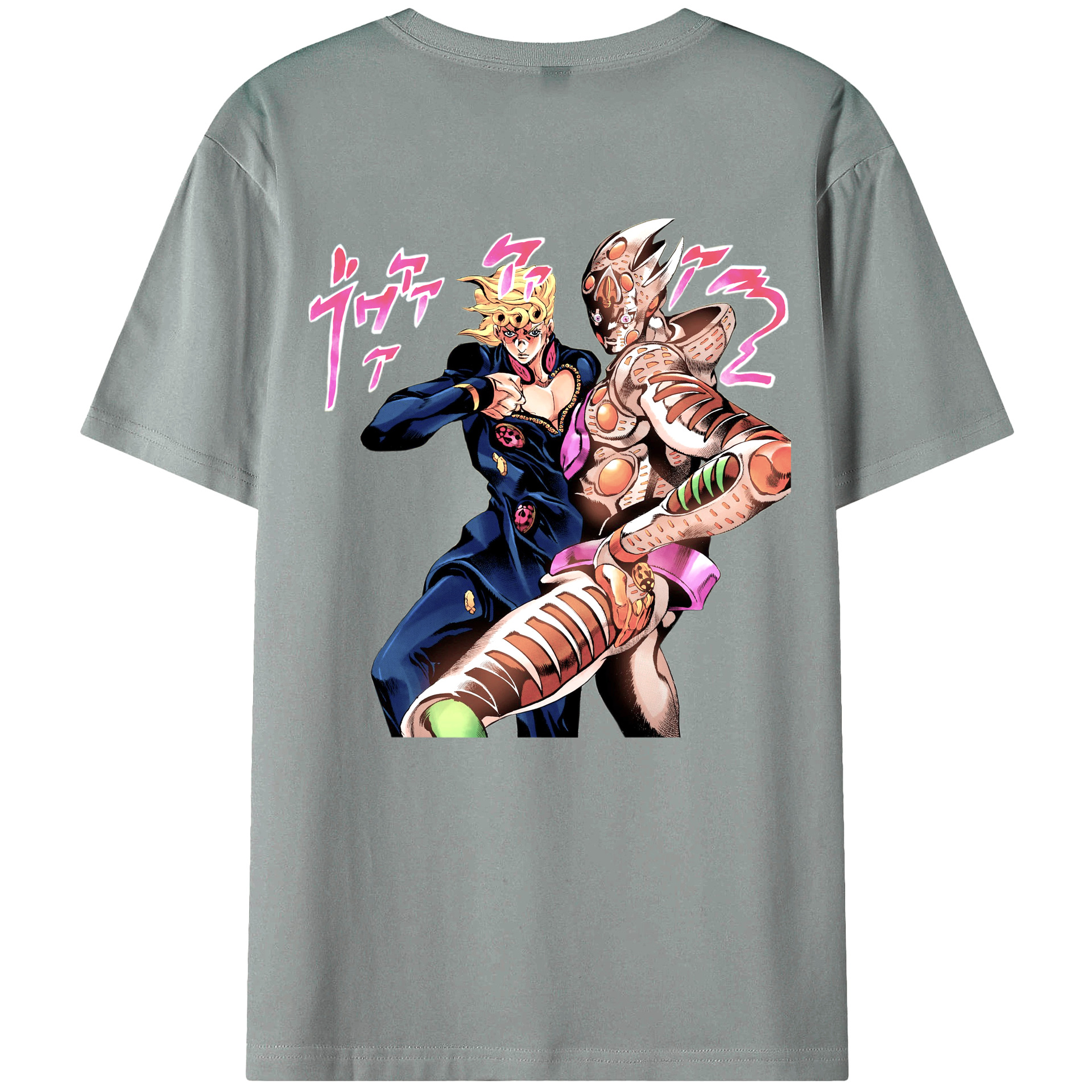 （画像用） ジョジョの奇妙な冒険 ジョルノ?ジョバァーナ JoJo's Bizarre Adventure Giorno Giovanna 綿100％ メンズ半袖Tシャツ（バックプリント） 通気性